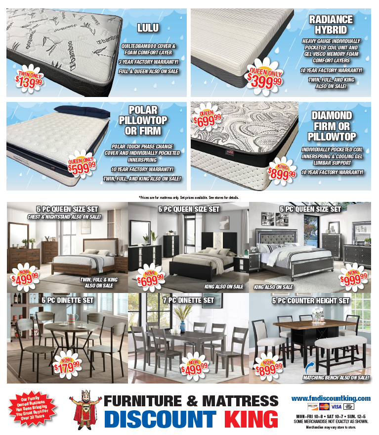 Current Flyer Furniture & Mattress Discount King